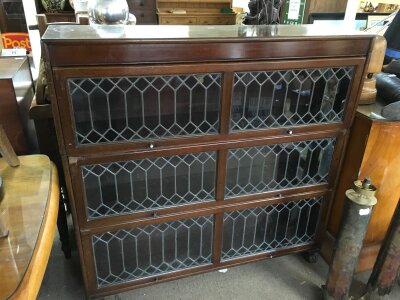 A bookcase globe wernike style. In need of restoration 128cm wide 30cm long 128cm tall