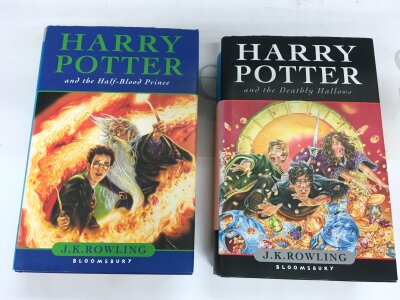 Harry Potter and the half blood Prince and Harry Potter and the deathly hallows. Both first editions.