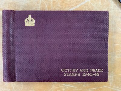 Imperial stamp album inc Penny Black  together with A Victory and Peace stamps 1945-46