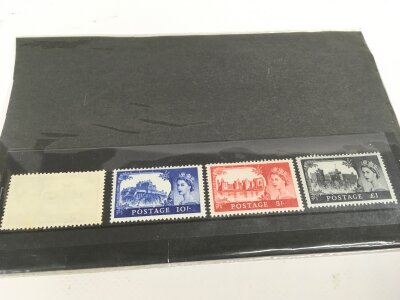 A mint but hinged stamp set QE2 castles High Values 2/6 to £1 Set NO RESERVE