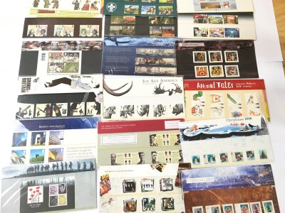 A Box Containing A Large Collector Of Stamp Presentation Packs.
