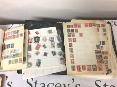 A collection of world stamps including some 19th century stamps in two books mainly used stamps. (2)