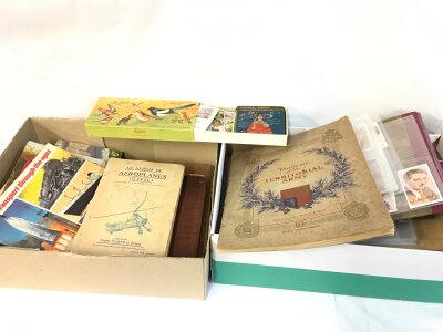 Two boxes of assorted cigarettes cards including wills players etc.