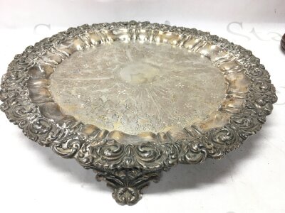A silver plated tray. 30cm wide NO RESERVE