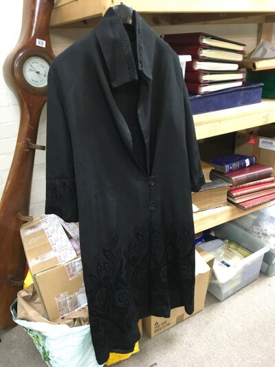 An Edwardian black coat, furs and lace. NO RESERVE