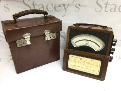 A cased Voltmeter by Elliott Brothers, Century Works of Lewisham plus two electrical testing meters (3). NO RESERVE