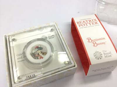 A mint 2017 Beatrix Potter Benjamin Bunny 50p silver proof coin No25816
