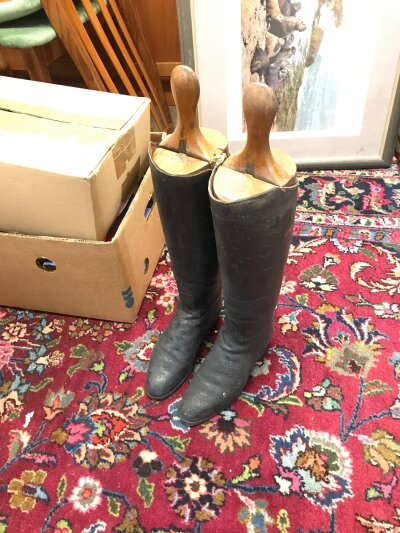 A pair of leather riding boots NO RESERVE