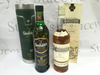 Two boxed whiskies comprising a 12 year old Cragganmore and a 12 year old Glenfiddich (2).