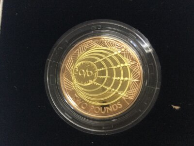 2001 gold proof £2 coin. Wireless bridges the Atlantic