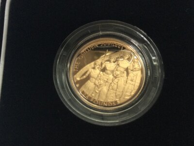 Gold proof £25 coin with COA