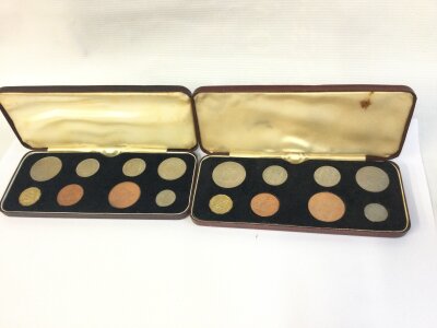 A 1964 and 1966 specimen coin sets.