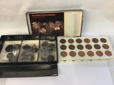 A boxed penny collection from 1860 - 1967 including some other old coinage