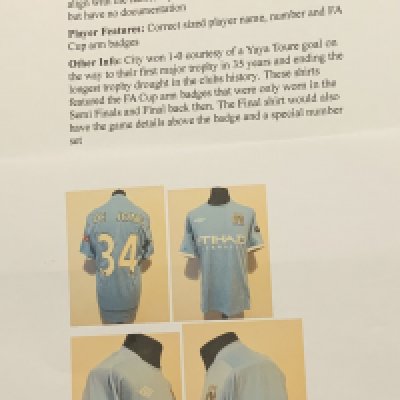 Manchester City 2011 FA Cup Semi Final Match Worn Football Shirt: Worn by DeJong. Full details with online pictures