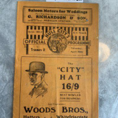 37/38 Hull City v Tranmere Rovers Football Programme: Excellent condition first team programme with no team changes.