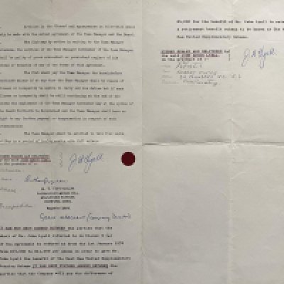 John Lyalls 1975 West Ham Football Managers Contract: Lyalls first ever full managers contract awarded in July 1975 after winning the FA Cup in his first part season where he was on trial.