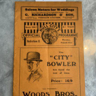 36/37 Hull City v Rotherham Football Programme: Excellent condition division 3 programme with no team changes.