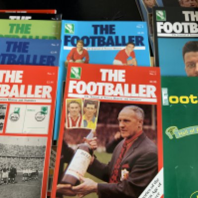 The Footballer Magazine Collection in Binder: Eighteen magazines include editions 1 to 7, Volume two 1 to 7 plus 5 from volume 3. C/W set of 24 hall of fame cards from same maker. Instructions to sell. (19)