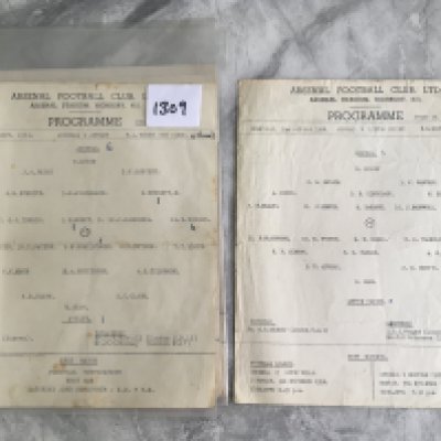 56/57 Arsenal Youth Cup Football Programmes: Good condition single sheets v Aveley Leyton Orient Charlton and Chelsea. 3 have score and scorers noted. (4)