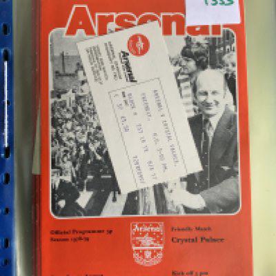 Arsenal 78/79 Football Programme + Ticket Collection: 28 1st team homes with accompanying tickets. Quantity in collectors folder. Tickets include Manchester United, Crystal Palace friendly and 3 European opponents. (56)