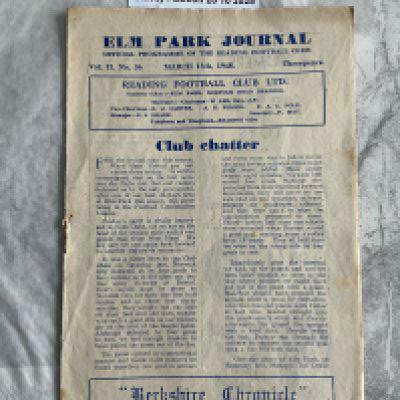 47/48 Reading v West Ham Reserves Football Programme: 8 pager dated 13 3 1948. Good with no team changes.