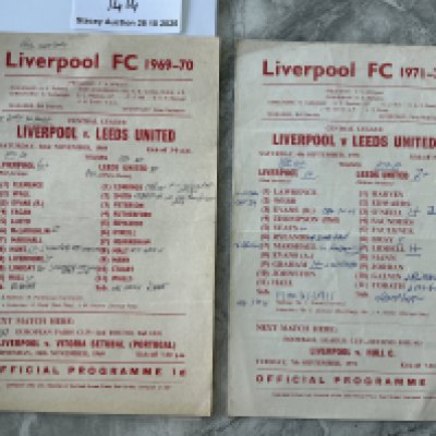 Liverpool v Leeds United Reserve Football Programmes: Central League matches from 69/70 and 71/72. Good condition but many team changes on the single sheets. (2)