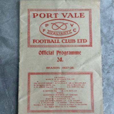 37/38 Port Vale v Oldham Football Programme: 3rd Division North match in excellent condition with no team changes.