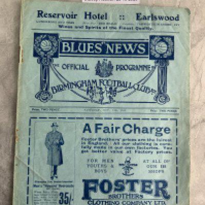 1926 - 1927 Birmingham City v Burnley Football Programme: FA Cup match in good condition with no team changes. Score and scorers noted to team page.