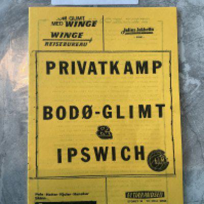 75/76 Bodo Glimt v Ipswich Football Programme: Excellent condition with no team changes.