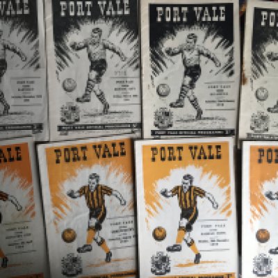 Port Vale Home Football Programmes: 8 from the 50s and approximately 80 from the 60s and 35 from the early 70s. Instructions to sell. Very good. (est 125+)