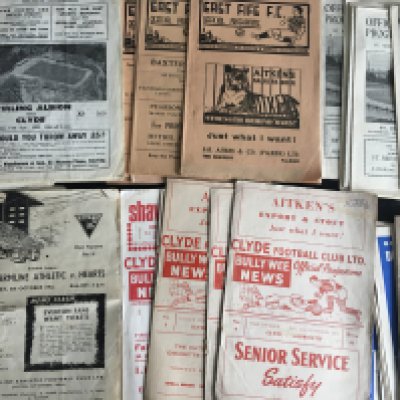 1960s Scottish Football Programmes: Includes home programmes from St Mirren, East Fife, Stirling, Dunfermline, Rangers, Hearts and Hibernian. Late 50s and early 70s included. Very good condition with instructions to sell. (300+)