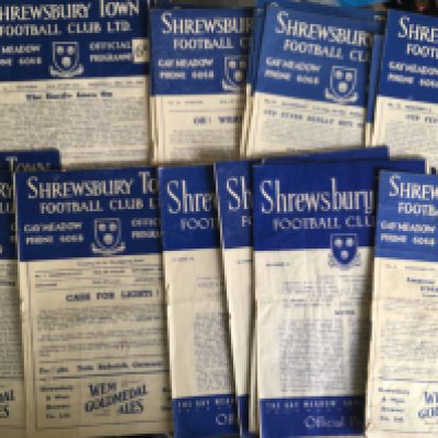 Shrewsbury Town Home Football Programmes: 35 from the late 50s and approximately 260 from the 60s and 40 from the early 70s. Could be quite a few full sets. Instructions to sell. Very good. (est 340+)