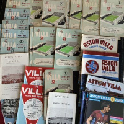 Aston Villa Football Programme Collection: Large collection 56 x 1950's with all seasons covered 6 x 1950/1, 8 x 1951/52, 40 x 1960's and 21 x 1970s onwards. Three single card issues noted. League and Cup with a couple of Friendly issues noted; 58/9 G.A.I.S and 59/60 Raith Rovers, condition is better than average, no duplication. (117)