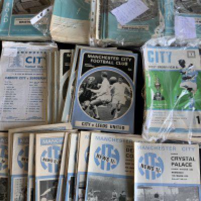Manchester City 1960s Home Football Programmes: Approximately 100 from the 60s which are mainly 5 seasons sets that are near complete. C/W 30 from the early 70s. Instructions to sell. Very good. (est 130+)