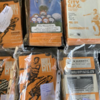 Hull City Home Football Programmes: Approximately 140 which consist of 6 sets which are near complete from 65/66 to 72/73. Instructions to sell. Very good. (est 140+)