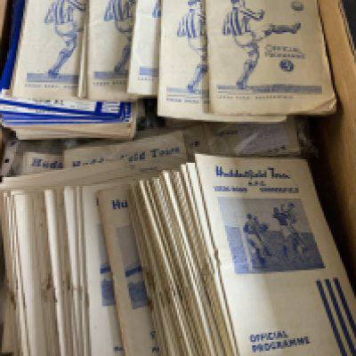 Huddersfield Town Home Football Programmes: 35 from the late 50s plus 7 complete or near complete sets from the 60s. In total around 300 from the 60s plus some early 70s. Instructions to sell. Very good. (est 350+)