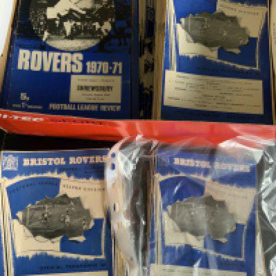 Bristol Rovers Home Football Programmes: 45 from the 50s plus a near complete set of 60/61 and 68/69. In total around 150 from the 60s plus some early 70s. Instructions to sell. Very good. (est 230)