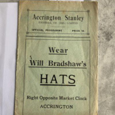 36/37 Accrington Stanley v Stockport County Football Programme: 3rd Division North match in good condition with no team changes. Stockport were champions.