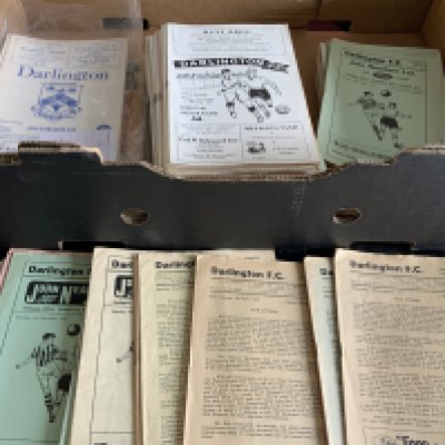 Darlington Home Football Programmes: 20 from the 50s plus a near complete set of 60/61 61/62 64/65 65/66 66/67 68/69 72/73 90/91 league champions. In total around 250 from the 60s plus some early 70s. Instructions to sell. Very good. (est 300+)