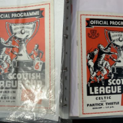 Scottish League Cup Final Football Programmes: Complete run in collectors folder from 1955 to 1988 in excellent condition. ((34)