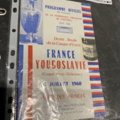 1960 Euros Semi Final France v Yugoslavia Football Programme: Excellent condition with no writing. As usual, the champagne label has been opened for reading.