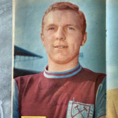 Bobby More West Ham Signed Football Picture: Fully size magazine picture still in July 1961 Charles Buchan Monthly. Hand signed in blue biro best wishes without dedication.