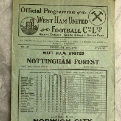 1936 - 1937 West Ham v Nottingham Forest Football Programme: Good condition division two programme with no team changes.