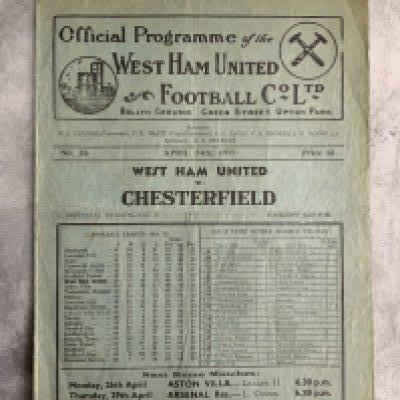 1936 - 1937 West Ham v Chesterfield Football Programme: Good condition division two programme with no team changes.