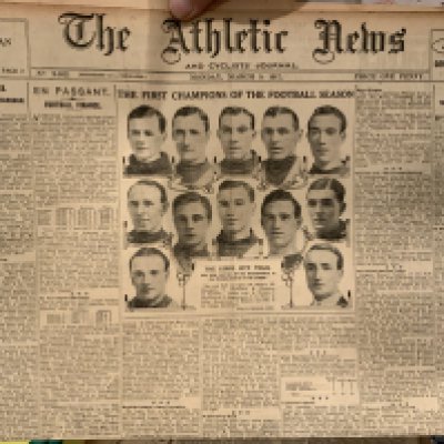 First World War Football Newspapers: The Athletics News in fair condition for 110 years old. Covering all sports with good football content. March 1917 features the Leeds City players to cover under the heading first champions of the football season, February 1917 features the Tottenham team group on the front and a further team group of West Ham stating the best team in the south and refers to the London Combination. There are pictures of players that have died in the First World War and also currently away on service. (35)