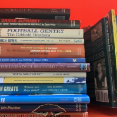 Football Memorabilia Box: Includes over 20 books, 1998 World Cup coin collection by Sainsburys, West Ham photos of players in England kit and more.
