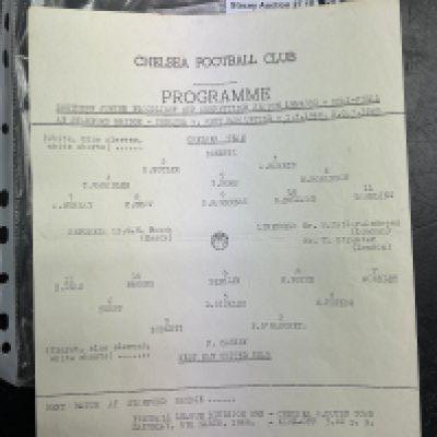 59/60 Chelsea v West Ham SJFC Semi Final Football Programme: Excellent condition single sheet with no writing. Fold.