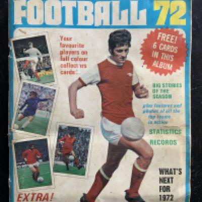 Top Sellers Football 72 Football Card Album: Complete album of the first division teams players in fair condition. Writing to inner back page with creasing.