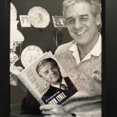 John Lyalls West Ham Caricature Drawings + More: 4 fantastic caricatures by artist Colin Wines including one for his birthday depicting Lyall as a car dealer. Another of Mick McGiven and Ron Boyce with jokes. C/W two different framed Monte Frescos press photos signed by Lyall with B Jennings and K Robson. Also framed and signed is a photo of Lyall holding his autobiography. 7 items from Lyalls own collection.