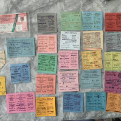 Wales International Football Tickets: Away 1957 East Germany the rest are homes. Includes 57 England Czechoslovakia 58 Israel then a run of 60s through to 1976. C/W 93 Rumania. Very good. (25)